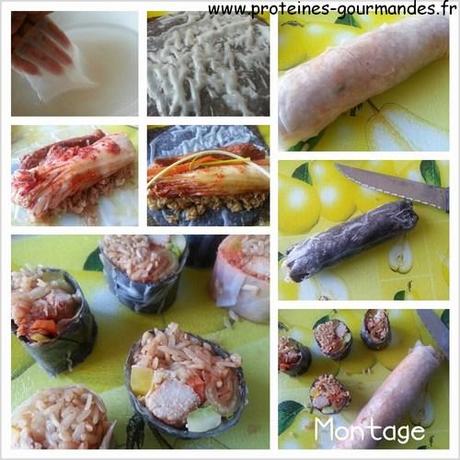 Saveurs coréennes dans un rouleau de printemps, purée pimentée