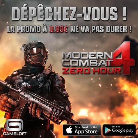 Modern Combat 4 : Zero Hour en promotion à 0.89€ ! Modern Combat 4