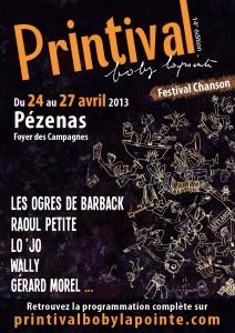 Le Festival Printival 2013, du 24 au 27 Avril à Pézenas, demandez le programme !