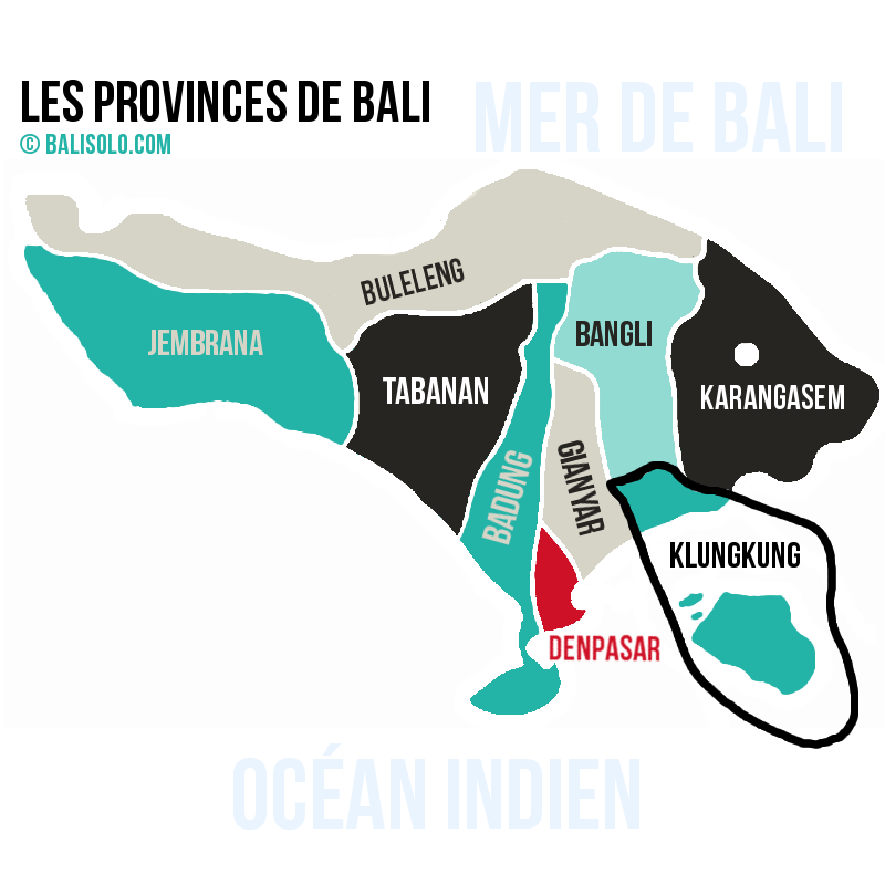 Balisolo - Carte de la province de Bali
