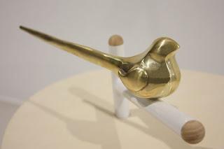 lampe oiseau bronze design