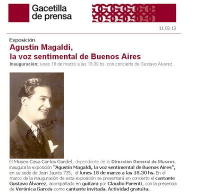 Expo Magaldi au Museo Casa Carlos Gardel [à l'affiche]