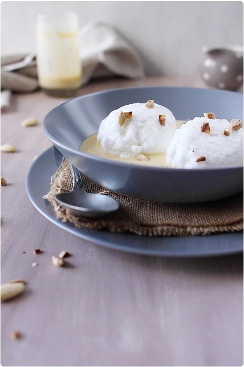 Île flottante amande et chocolat