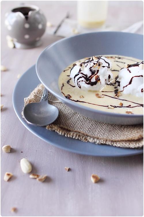 Île flottante amande et chocolat