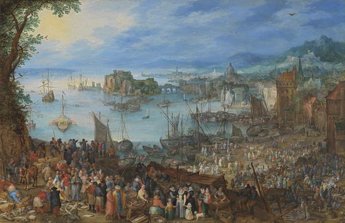 Jan Brueghel the Elder Large Fish Market, 1603