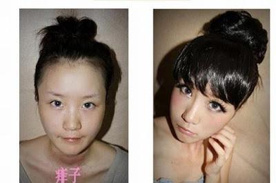 Les chinoises avant et après maquillage!