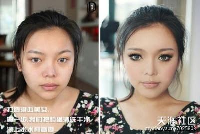 Les chinoises avant et après maquillage!