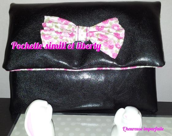 pochette noeud liberty rose et simili noir 001
