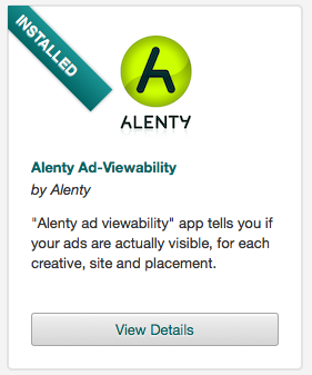 Nouvelle App Alenty dans Appnexus