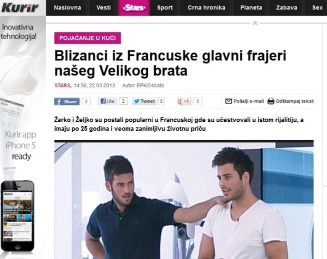 EXCLU - Zarko et Zelko vont faire une Téléréalité en... Serbie à partir de lundi