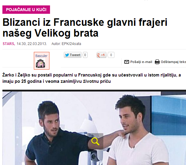 Secret Story : Zelko et Zarko dans le big brother serbe !