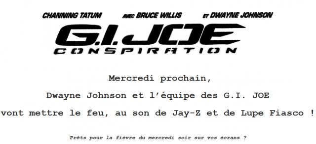 G.I. Joe Conspiration – Passez le week-end en musique !‏