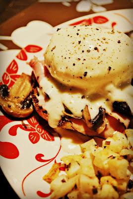 Oeufs bénédictine brie et champignons