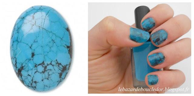Des ongles turquoise