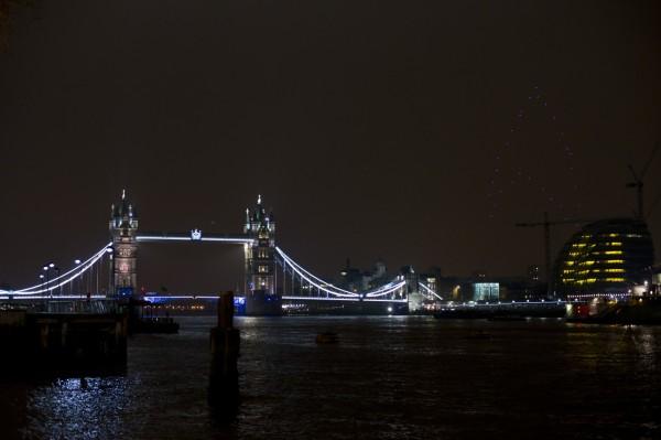 earth hour wwf starfleet star trek into darkness ambient marketing drone PR Stunt tower bridge london 1