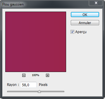 Flou gaussien 58 pixels