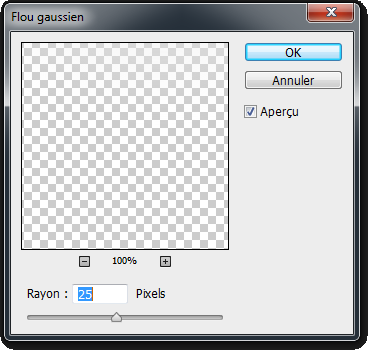 Flou gaussien 25 pixels