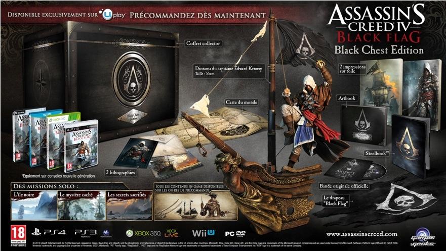 assassins creed 4 black flag black chest edition Les collectors pour Assassins Creed 4  collector assassin creed 4 