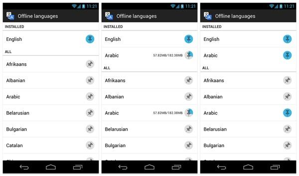 Google Traduction Android hors ligne