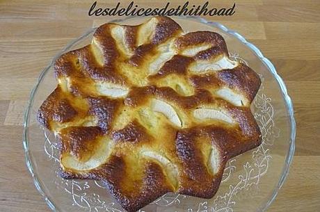 gâteau au fromage blanc vanillé et aux pommes P1180223.JPG