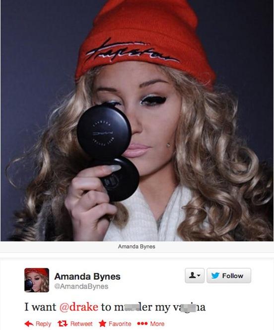 LE TWEET FOU QU'AMANDA BYNES A ENVOYE A DRAKE... SUR SON VAGIN