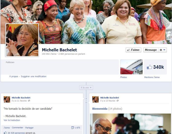 Le compte de Michelle Bachelet annonce la candidature de l'ex-présidente