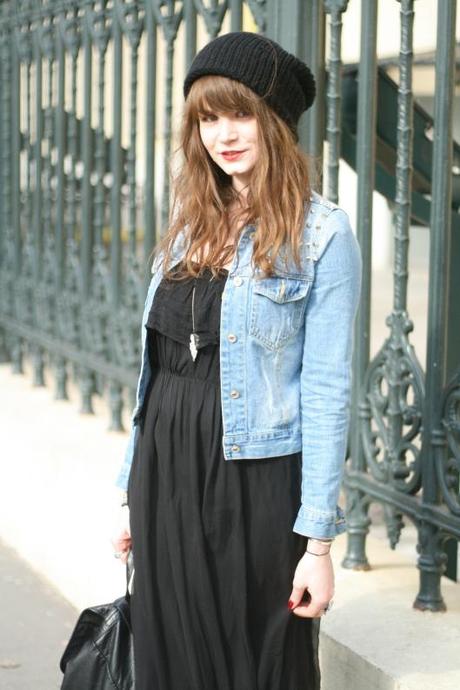 veste jean cloutee