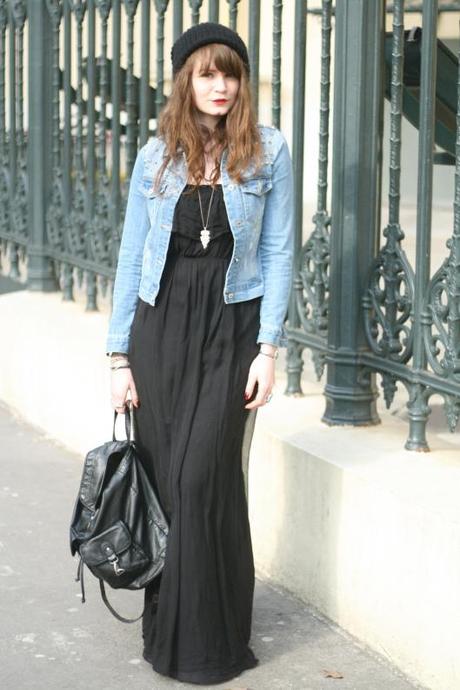 blog mode robe longue veste jean