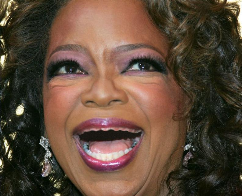 Oprah Wnfrey without teeth - sans dents