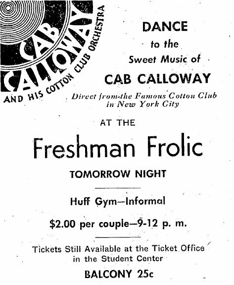 29 mars 1941 : Cab Calloway au Freshman Frolic de Champaign, IL