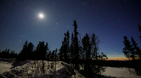sunset alaska aurora comet
