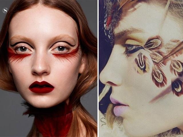 plumes en maquillage