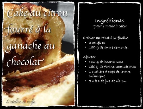Cake au citron ganache au chocolat 2
