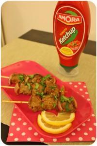 Brochettes de bœuf à lindienne ♥ gingembre & ketchup Amora® 