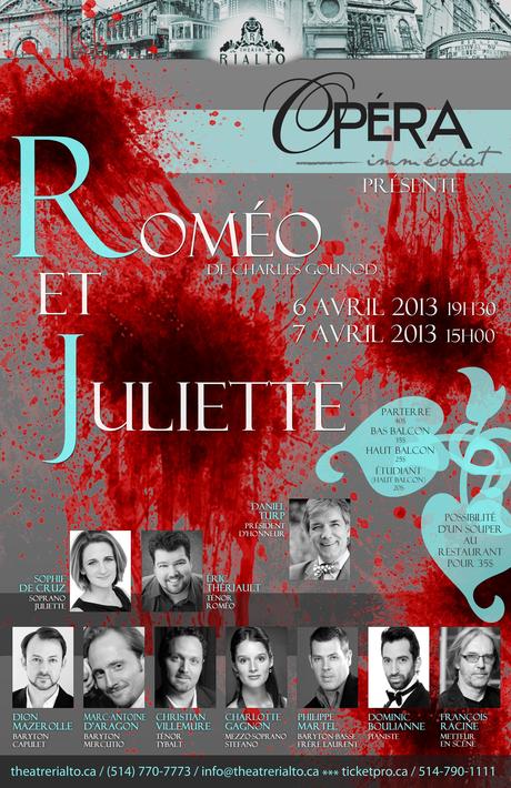 Opéra immédiat présente Roméo et Juliette de Charles Gounod au Théâtre Rialto de Montréal
