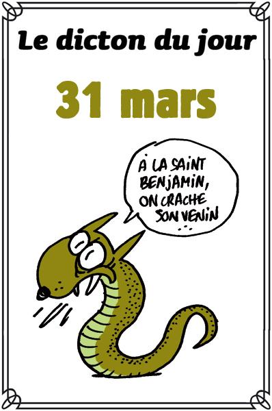 Dicton du jour le 31 Mars
