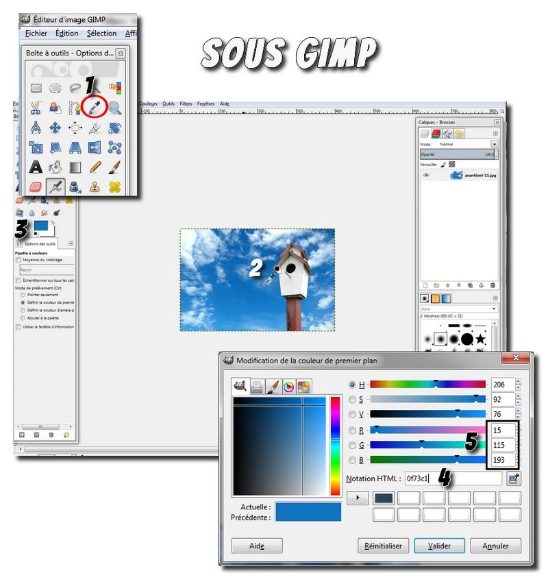 trouver un code couleur sous gimp