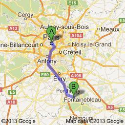 De : Ma position ((Paris)) À : Barbizon