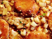 Risotto crémeux panais Saint-Jacques, vinaigrette soja