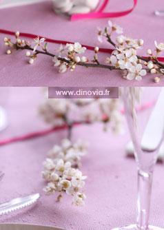 décoration de table mariage rose