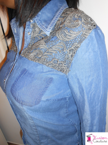 Customisation d'une chemise en jean avec de la dentelle | Kustom Couture