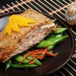 Autorisation du mariage gai entre la cuisine et la santé Saumon croute sesame, haricots