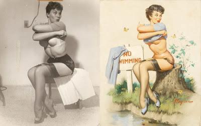 pin up femme brune bas jarrretière