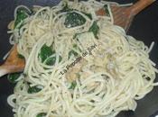 Poêlée spaghettis épinards champignons