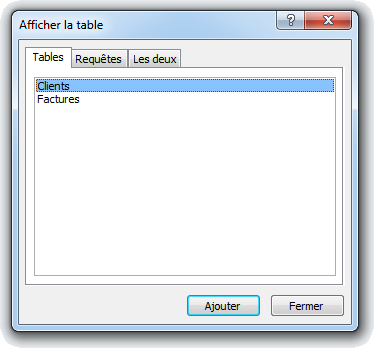 Afficher la table