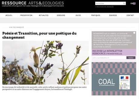 COAL lance le site RESSOURCE consacré à l’art, à l’écologie et au développement durable.