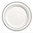 assiette ronde liseré argent assiette jetable chic