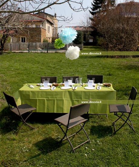 Décoration de table baptême pastel