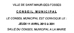Conseil Municipal du 11 avril 2013