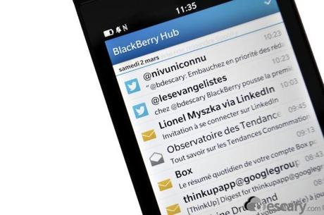 blackberry 10 hub Cinq astuces pour être plus productif avec votre BlackBerry Z10
